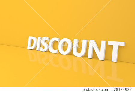 Discount inscription on a yellow background. Discount inscription on a yellow background. 78174922