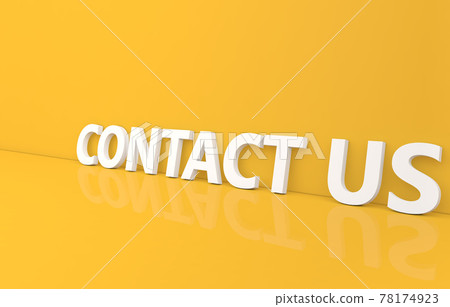 Contact us lettering on a yellow background. 78174923