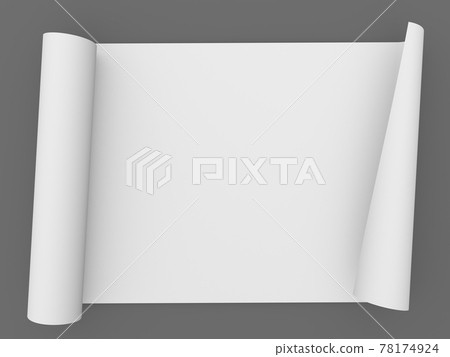 Paper scroll manuscript on gray background. 78174924
