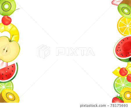 新鮮的水彩水果矢量框架 78175693