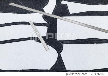 layout of sewing patterns of dress and steel ruler layout of sewing patterns of dress and steel ruler 78176468