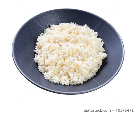 boiled parboiled rice in gray bowl isolated boiled parboiled rice in gray bowl isolated 78176471