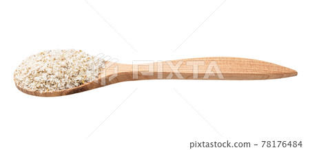 side view psyllium husk in wooden spoon isolated side view psyllium husk in wooden spoon isolated 78176484