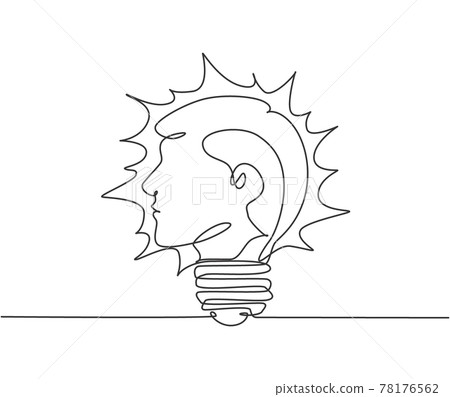 One continuous line drawing of human head from... - Stock Illustration ...
