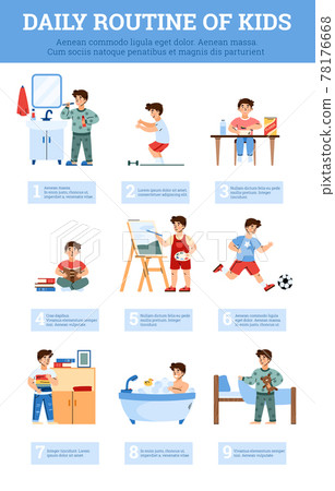 Gamer daily activity life infographic Royalty Free Vector