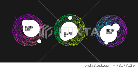Circle Banner on a Geometric Polygonal Abstract Sphere Set. Vector Circle Banner on a Geometric Polygonal Abstract Sphere Set. Vector 78177129