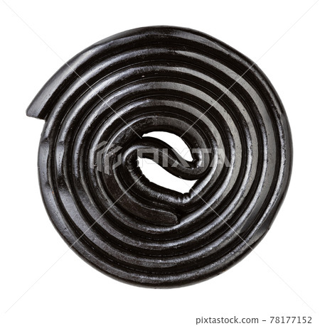 spiral from black liquorice candy isolated spiral from black liquorice candy isolated 78177152
