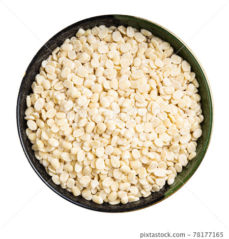 top view of raw urad dal (split black gram) beans 78177165