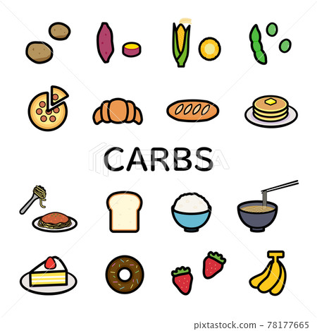 Simple and cute carb illustration set - Stock Illustration [78177665 ...