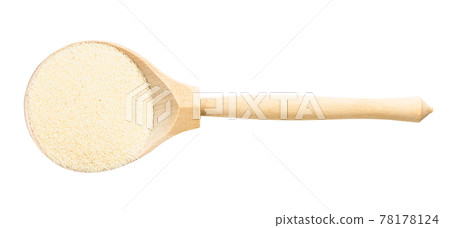 top view of spoon with soft wheat manna groats top view of spoon with soft wheat manna groats 78178124