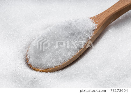 above view of spoon with crystalline erythritol above view of spoon with crystalline erythritol 78178604