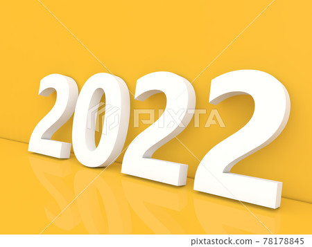 2022 white numbers on a yellow background. - Stock Illustration ...