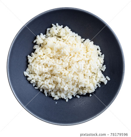 cooked porridge from parboiled rice in gray bowl cooked porridge from parboiled rice in gray bowl 78179596