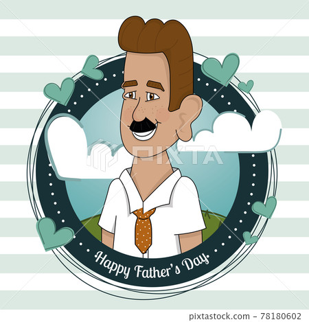 Isolated happy man on a badge Father day poster 78180602