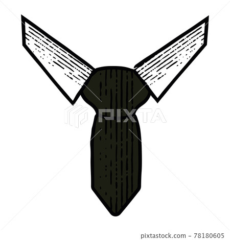 Isolated sketch of a hipster vintage necktie Isolated sketch of a hipster vintage necktie 78180605