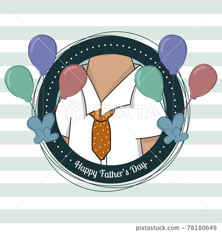 Badge with a father wearing a shirt Father day poster Badge with a father wearing a shirt Father day poster 78180649