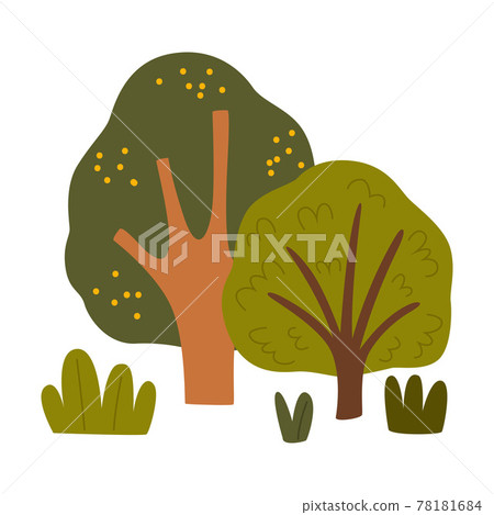 Farm Green Tree as Rural Landscape Element Vector Illustration Farm Green Tree as Rural Landscape Element Vector Illustration 78181684