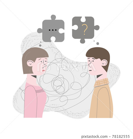Couple quarreled and did not want to talk about it. Psychological concept of family quarrel and home conflict. Vector flat illustration for web, post Couple quarreled and did not want to talk about it. Psychological concept of family quarrel and home conflict. Vector flat illustration for web, post 78182555