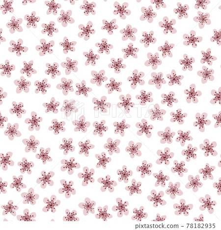Seamless pattern with blossoming Japanese cherry sakura for fabric, packaging, wallpaper, textile decor, design, invitations, print, gift wrap, manufacturing. Pink flowers on white background. Seamless pattern with blossoming Japanese cherry sakura for fabric, packaging, wallpaper, textile decor, design, invitations, print, gift wrap, manufacturing. Pink flowers on white background. 78182935