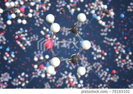 Morpholine molecule, conceptual molecular model. Chemical 3d rendering 78183102