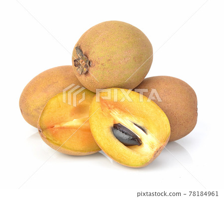 Sapodilla fruit with isolated on the white background. 78184961