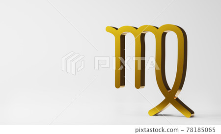 zodiac symbol VIRGO signs gold on white background 3D rendering zodiac symbol VIRGO signs gold on white background 3D rendering 78185065