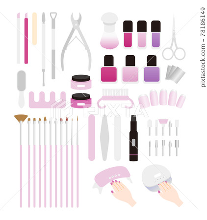 Nail beauty illustration set Nail beauty illustration set 78186149