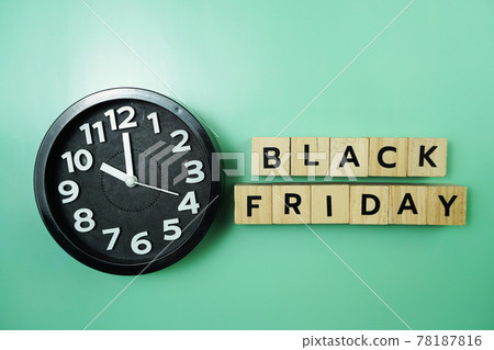 Black Friday alphabet letter on green background 78187816