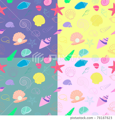 sea shells seamless background pattern - Stock Illustration [78187823 ...
