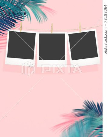 Polaroid photo-style frame material with the image of summer Polaroid photo-style frame material with the image of summer 78188364