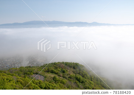 Sea of clouds from Mt. Hakodate Southeast direction Mt. Eyama view from Mt. Hakodate observatory 78188420