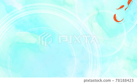 Japanese-style material with a cool atmosphere featuring goldfish-There are multiple variations 78188423