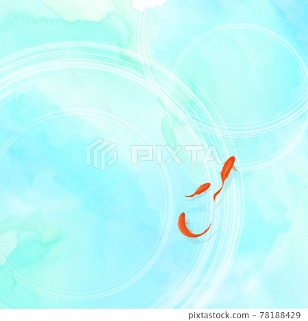 Japanese-style material with a cool atmosphere featuring goldfish-There are multiple variations Japanese-style material with a cool atmosphere featuring goldfish-There are multiple variations 78188429