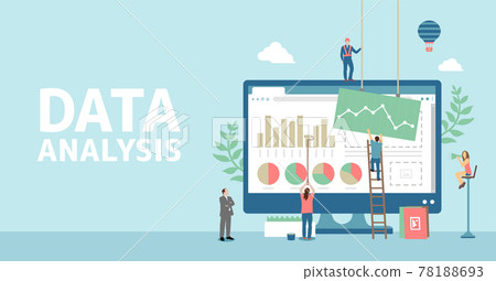 Data analysis / marketing / stock price concept vector banner illustration Data analysis / marketing / stock price concept vector banner illustration 78188693