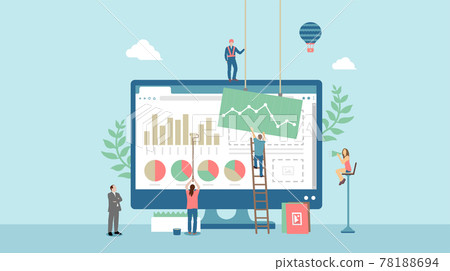 Data analysis / marketing / stock price concept vector banner illustration Data analysis / marketing / stock price concept vector banner illustration 78188694
