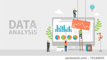 Data analysis / marketing / stock price concept vector banner illustration Data analysis / marketing / stock price concept vector banner illustration 78188695