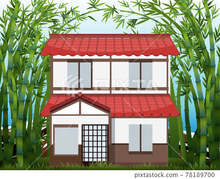 A house in bamaboo forest scene 78189700