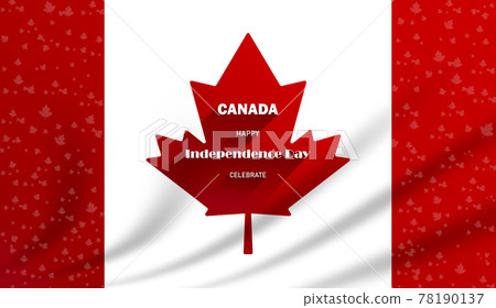 Happy patriotic celebration Canada Day with red flag maple leaf. Happy patriotic celebration Canada Day with red flag maple leaf. 78190137