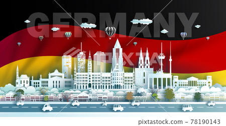 Vector illustration Anniversary celebration Germany day in national flag background. 78190143