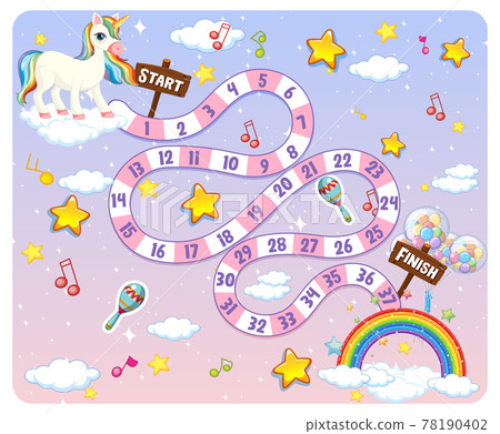 Path board game unicorn theme Path board game unicorn theme 78190402