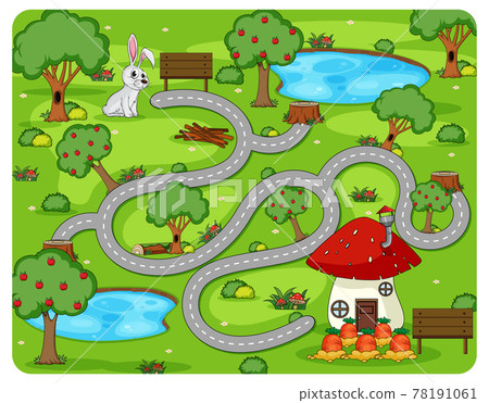 Cute cartoon maze game template 78191061