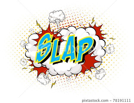 Word Slap on comic cloud explosion background-插圖素材 [78191111] - PIXTA圖庫