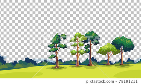 Blank nature scene landscape on transparent background 78191211