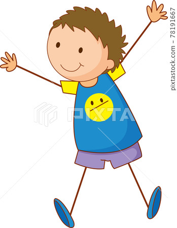 Cute boy cartoon character in hand drawn doodle style isolated Cute boy cartoon character in hand drawn doodle style isolated 78191667