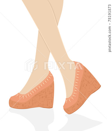 Girl Wedge Shoes Illustration Girl Wedge Shoes Illustration 78191873