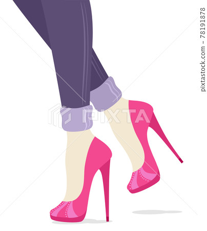 Girl Stilettos Shoes Illustration 78191878
