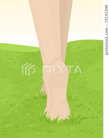 Feet Girl Barefoot Walk Tip Toe Illustration Feet Girl Barefoot Walk Tip Toe Illustration 78191896