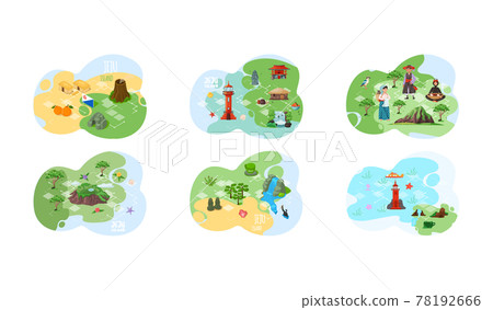 Wellcom to Jeju island in South Korea, traditional elements. Attraction landmarks of Jeju Wellcom to Jeju island in South Korea, traditional elements. Attraction landmarks of Jeju 78192666