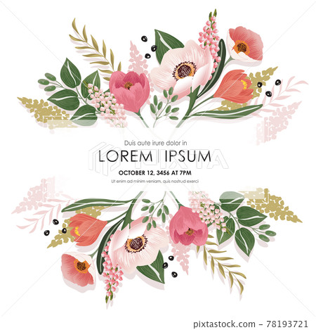 Vector illustration of a beatiful floral frame in spring for Wedding, anniversary, birthday and party. Design for banner, poster, card, invitation and scrapbook  78193721