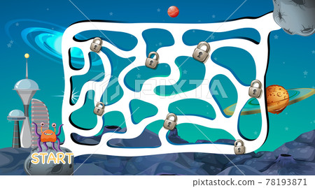 Maze game with space theme template 78193871